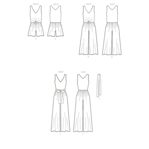 McCalls Sewing Pattern M8218 Romper Jumpsuit Sash Misses Size 16-24 - Picture 3 of 7
